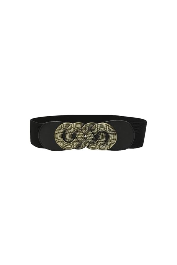 CCAIPU Femme large ceinture, ceinture élastique de mode, ceinture vintage élastique avec boucle métallique Kamel 