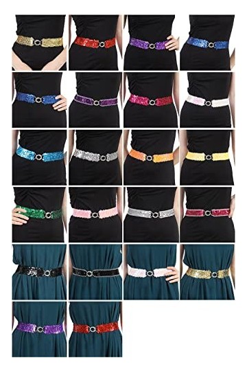Ceinture de Taille avec Paillettes pour Femme,Bordure à Paillettes,Ceinture de Taille,Ceinture pour Femme,Paillettes Vintage 