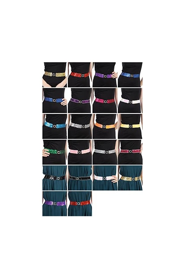 Ceinture de Taille avec Paillettes pour Femme,Bordure à Paillettes,Ceinture de Taille,Ceinture pour Femme,Paillettes Vintage 