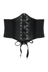 LICHUANUK Corset à lacets pour femmes élastique large bande attachée ceinture de taille Waspie harnais de hanche Convient pou