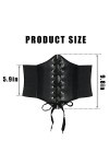 LICHUANUK Corset à lacets pour femmes élastique large bande attachée ceinture de taille Waspie harnais de hanche Convient pou