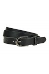 Ceinture en cuir pour femme 2 cm RDS-01, Noir , 115 cm Gesamtlänge 130 cm 