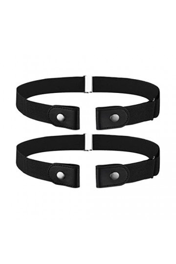 Clyhon 2 Pièces Ceinture Extensible Sans Boucle Ceinture sans Boucle Ceinture Élastique Invisible Unisexe pour Jeans Pantalon
