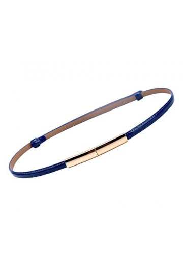 Oyccen Femme Ceinture en Cuir Mince avec Boucle en Alliage Dames Robe Ceintures Décorative,Bleu,Taille unique