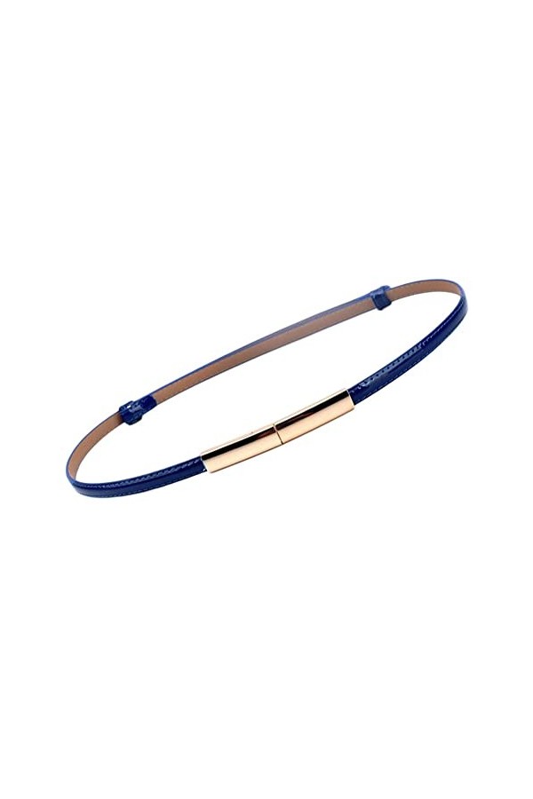 Oyccen Femme Ceinture en Cuir Mince avec Boucle en Alliage Dames Robe Ceintures Décorative,Bleu,Taille unique