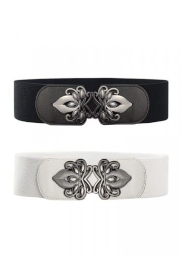 SWAUSWAUK Ceintures Larges Femmes x 2 pièces, Ceintures Larges pour Robes, Manteaux, Style Vintage et Ceintures Elastiques