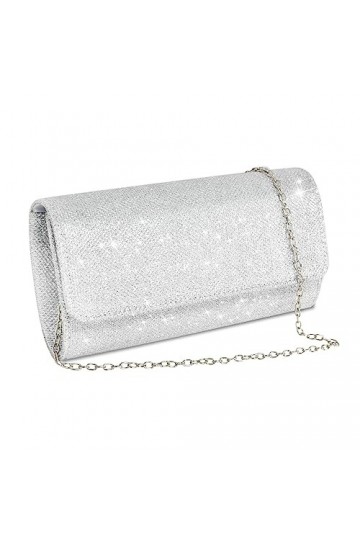Tolenre Sac de Soirée Pochette, Sac de Soirée Argent Paillettes Chaîne Sac élégant Enveloppe Sac Parti Sac à Bandoulière pour