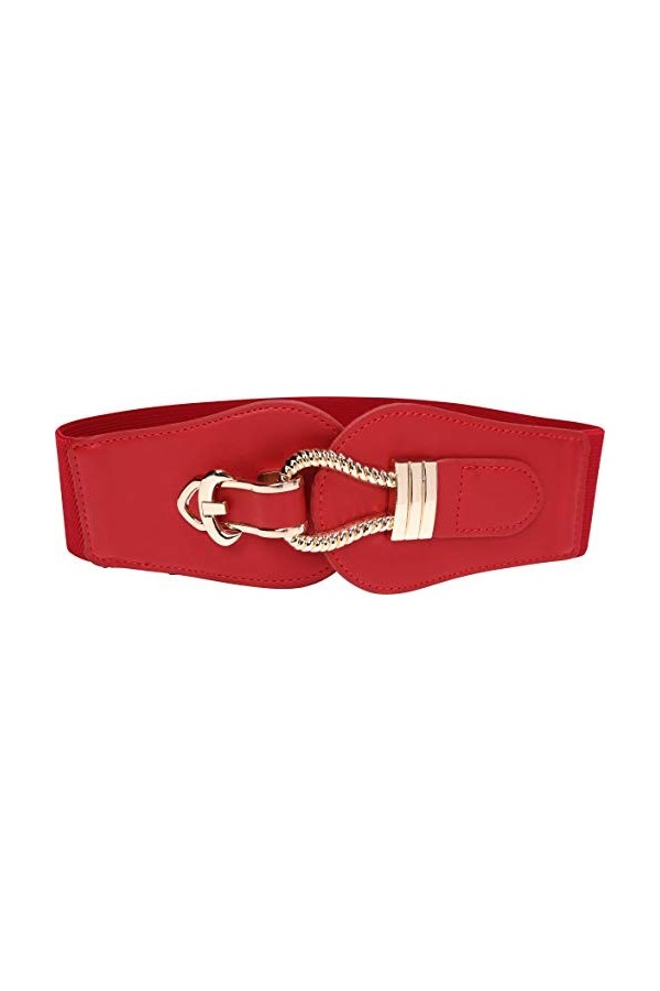 BlackButterfly Vintage Élastique Corde Crochet Ceinture Rouge, M 