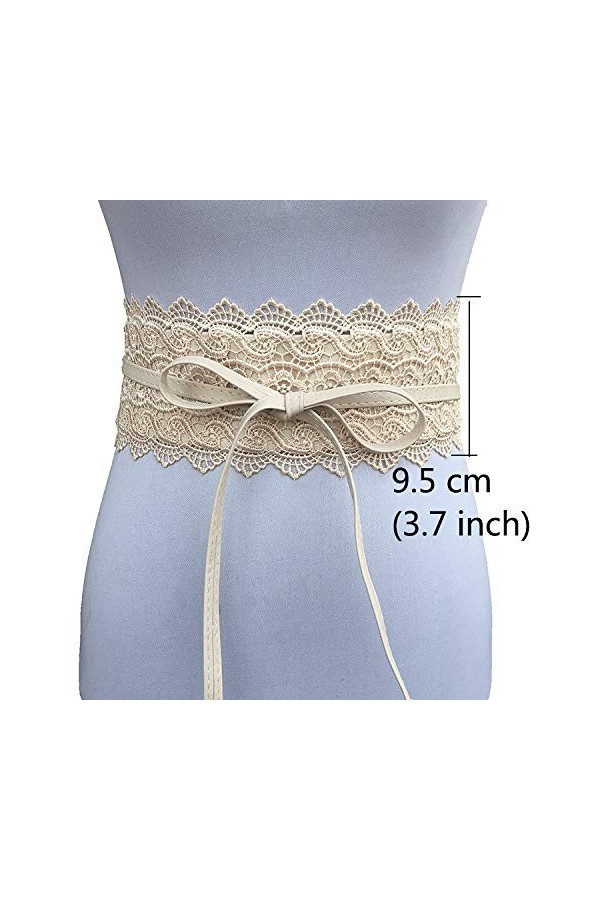 Jurxy 2 Packs Bowknot Femmes Ceinture large bande de ceinture Ceinture femme noeud papillon Faux cuir Obi Style Ceintures Boh