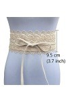 Jurxy 2 Packs Bowknot Femmes Ceinture large bande de ceinture Ceinture femme noeud papillon Faux cuir Obi Style Ceintures Boh