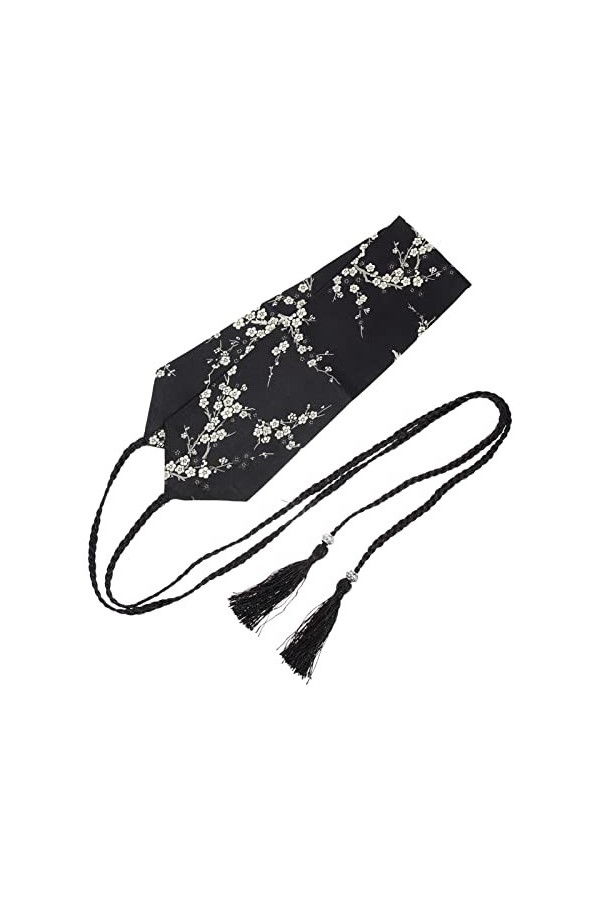 Ceinture kimono japonaise Obi - Large ceinture à broder japonaise - Avec pompons - Imprimé vintage - Hanfu Yukata - Ceinture 