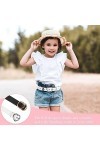Yuehuabao Ceinture Enfant, 2Pcs Ceinture en Cuir avec 1 Chaîne de Pantalon, Ceinture avec Boucle en Forme de Joint Torique et