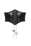 Ceinture Corset Noir, Bandage Vintage Réglable Femmes Papillons Chaîne Conception Élasticité Corset pour la Décoration de Vêt