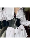 Ceinture Corset Noir, Bandage Vintage Réglable Femmes Papillons Chaîne Conception Élasticité Corset pour la Décoration de Vêt