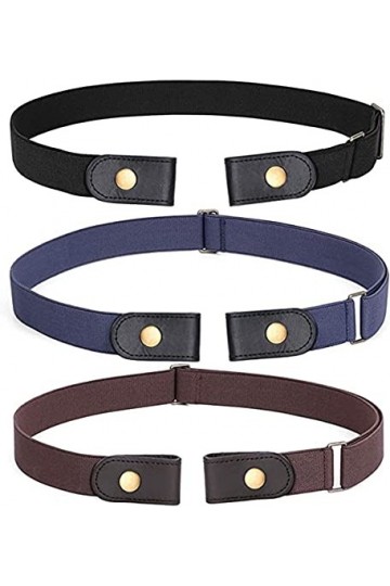 3 pièces sans boucle ceinture extensible ceinture sans boucle ceinture élastique invisible unisexe pour ceinture ajustable je