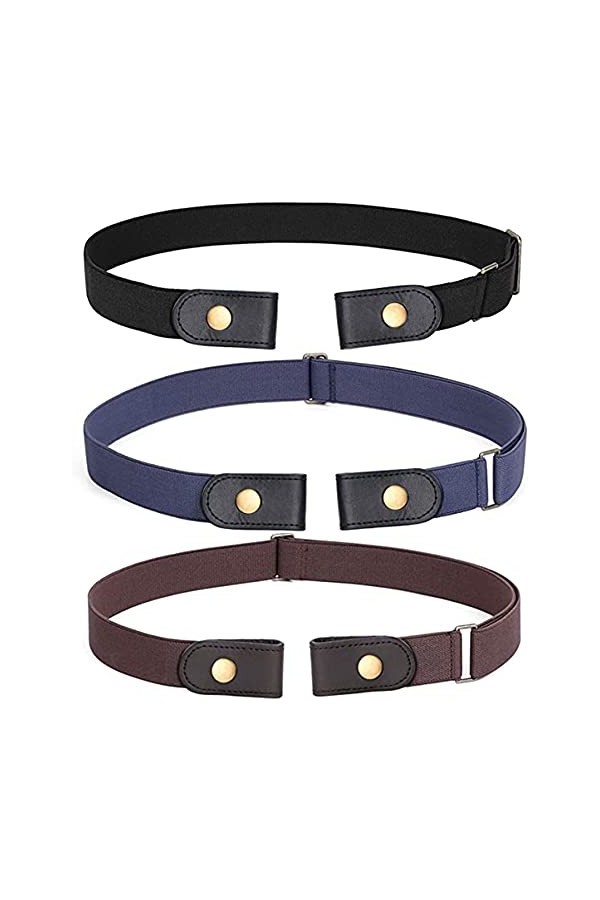 3 pièces sans boucle ceinture extensible ceinture sans boucle ceinture élastique invisible unisexe pour ceinture ajustable je