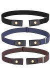 3 pièces sans boucle ceinture extensible ceinture sans boucle ceinture élastique invisible unisexe pour ceinture ajustable je