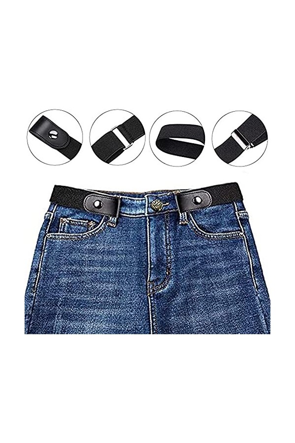 3 pièces sans boucle ceinture extensible ceinture sans boucle ceinture élastique invisible unisexe pour ceinture ajustable je