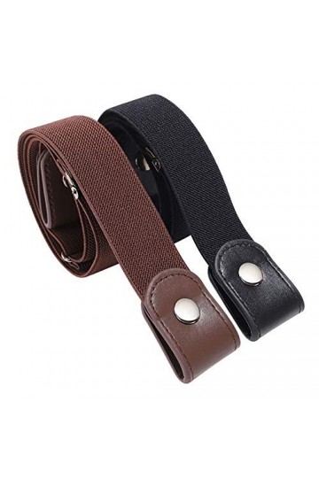 2 Pièces Ceintures sans Boucle, Ceinture Élastique Invisible, Ceinture élastique Invisible Ceinture Extensible, pour les Jean