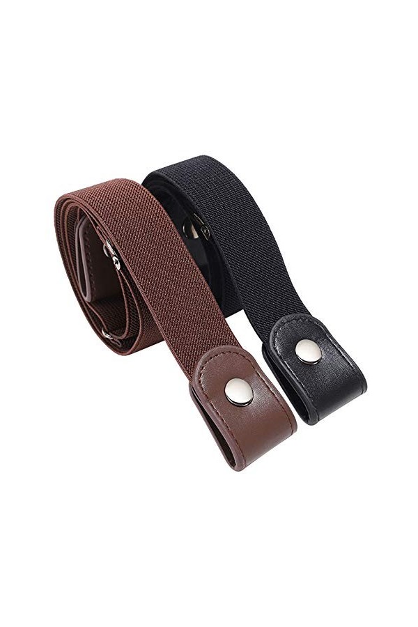 2 Pièces Ceintures sans Boucle, Ceinture Élastique Invisible, Ceinture élastique Invisible Ceinture Extensible, pour les Jean