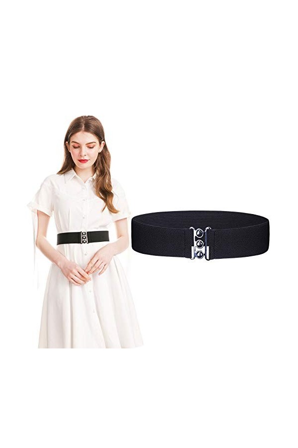 Kajeer Femmes Large Élastique Boucle Ceinture - 5 cm Large Taille Ceinture Tondeuse Ceinture extensible ou robe femme et fill