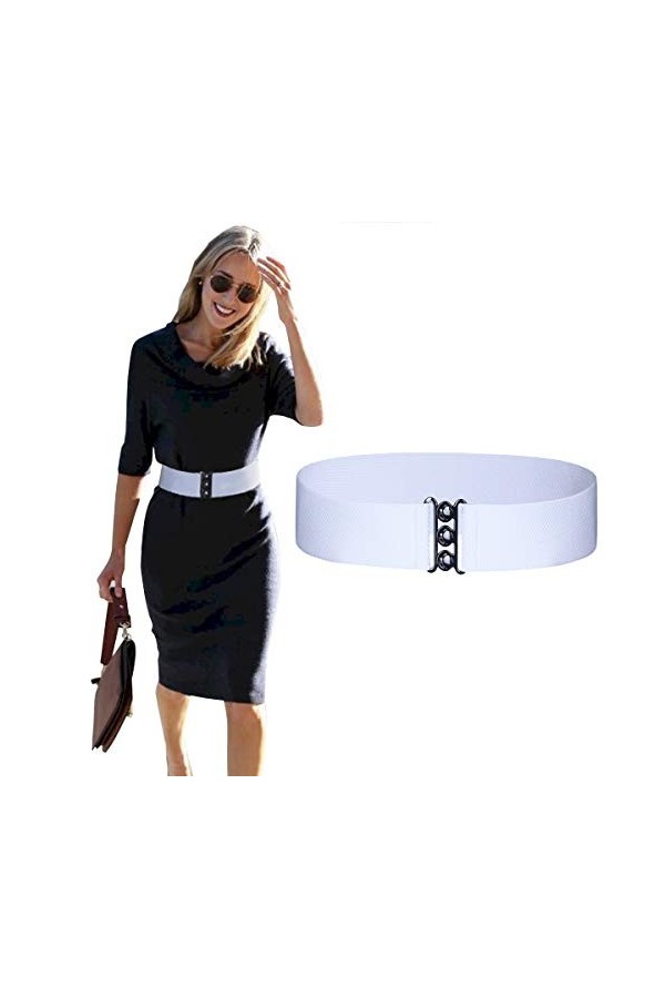 Kajeer Femmes Large Élastique Boucle Ceinture - 5 cm Large Taille Ceinture Tondeuse Ceinture extensible ou robe femme et fill