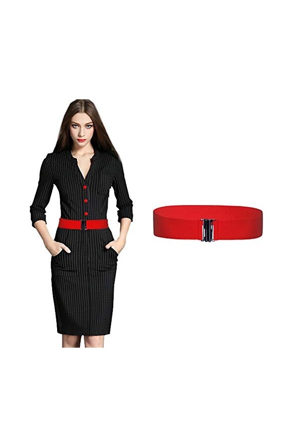 Kajeer Femmes Large Élastique Boucle Ceinture - 5 cm Large Taille Ceinture Tondeuse Ceinture extensible ou robe femme et fill