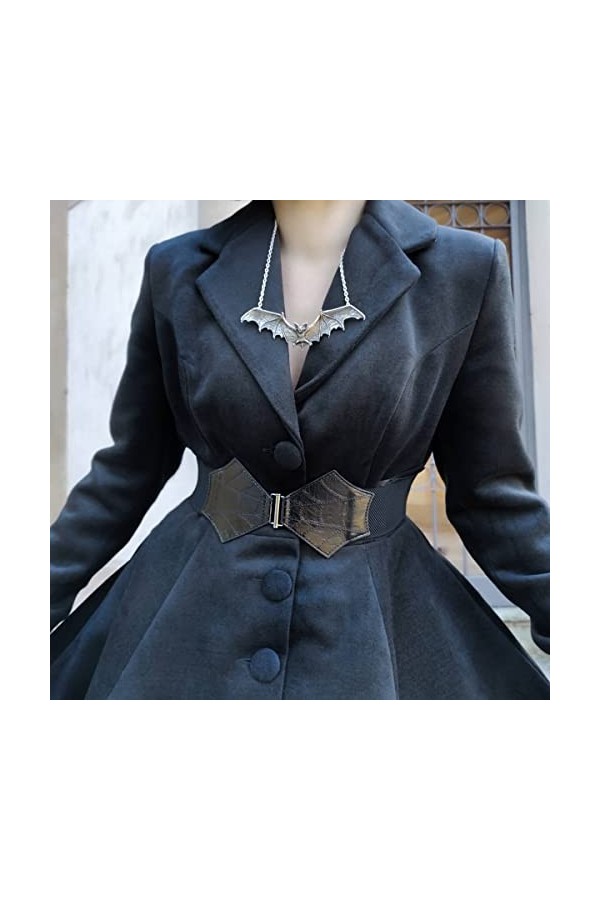 Banned Tabitha Toile daraignée Ceinture Aile Elastique Alternative Halloween Infirmière, Noir