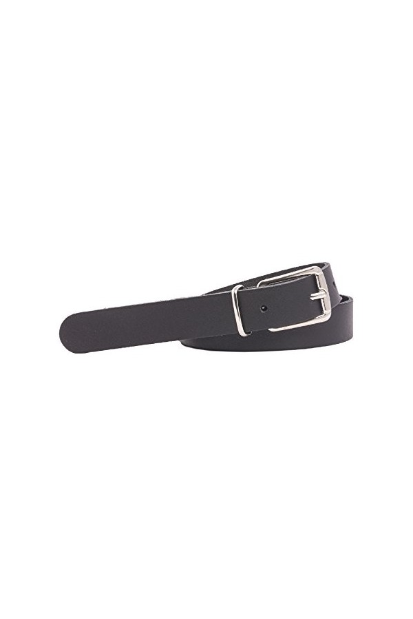 shenky - Ceinture en cuir - fine - largeur 2 cm - blanc - 105cm