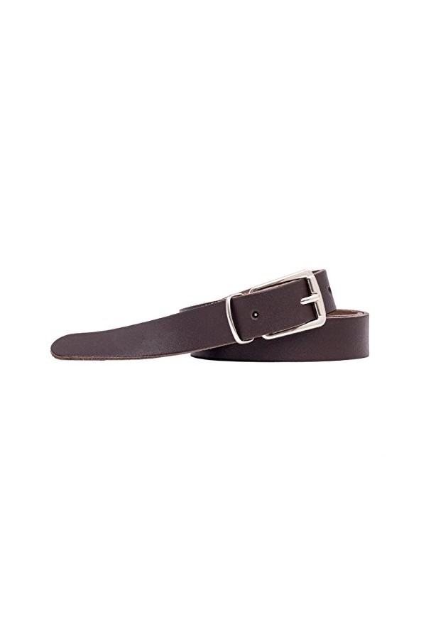 shenky - Ceinture en cuir - fine - largeur 2 cm - blanc - 105cm
