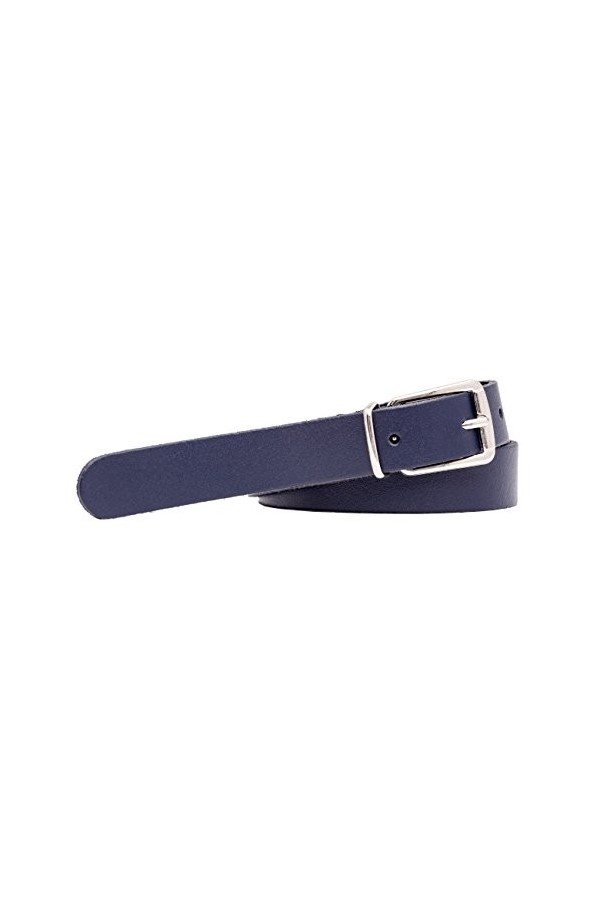 shenky - Ceinture en cuir - fine - largeur 2 cm - blanc - 105cm