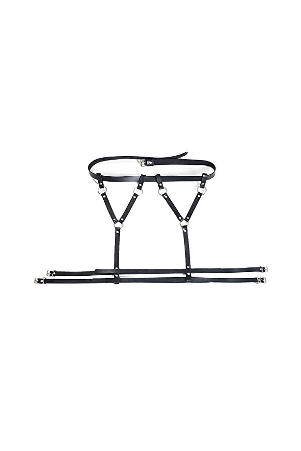 kawehiop Harnais de corps en cuir PU mode Punk Sexy jambe Festival Festival Club Jean ceinture décoration fournitures femmes 