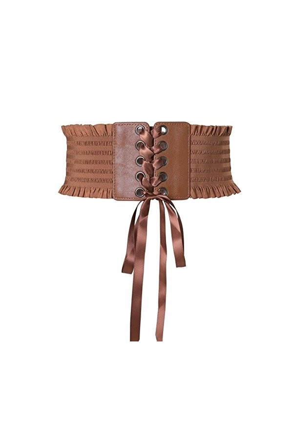Oyccen Dame Ceintures Large Femmes Robe Décoration Ceinture Elastique Corset,Marron,Taille unique