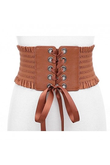 Oyccen Dame Ceintures Large Femmes Robe Décoration Ceinture Elastique Corset,Marron,Taille unique