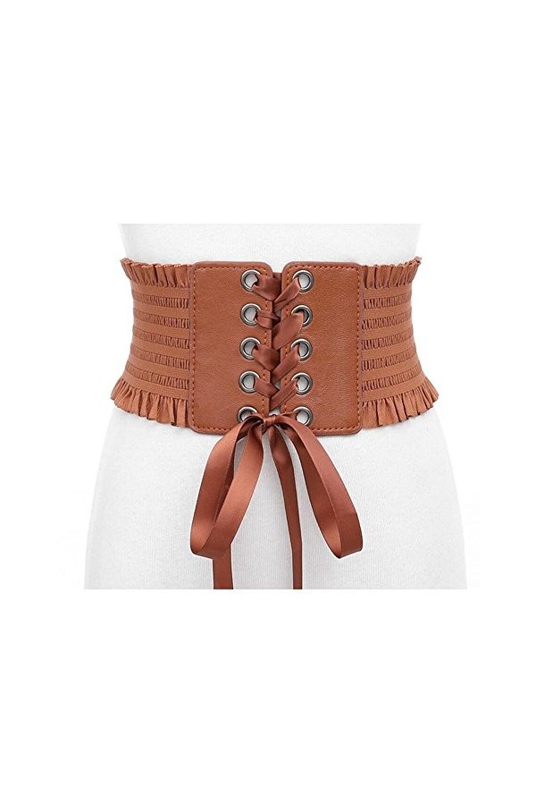 Oyccen Dame Ceintures Large Femmes Robe Décoration Ceinture Elastique Corset,Marron,Taille unique