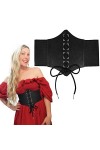 Ceinture à Lacets En Cuir Corset Ceinture, Ceinture Corset pour Femme Cuir Corset à Lacets Ceinture Élastique Ceinture Rétro,