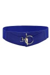 Ceinture élastique tendance pour femme - Ceinture élastique à boucle - Pour homme, bleu, taille unique