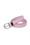 YEHMAN Ceinture femme classique fine 2 cm en croûte de cuir de vachette ajustable 120 cm Rose 