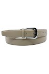 YEHMAN Ceinture classique 3 cm en croûte de cuir de vachette ajustable boucle argenté à ardillon 120 cm Beige 