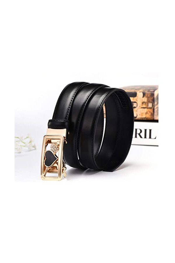 Newhope Femmes Ceinture Ratchet Ceintures en Cuir Véritable pour Les Dames Jeans avec Ceinture Automatique Coeur dor Boucle 