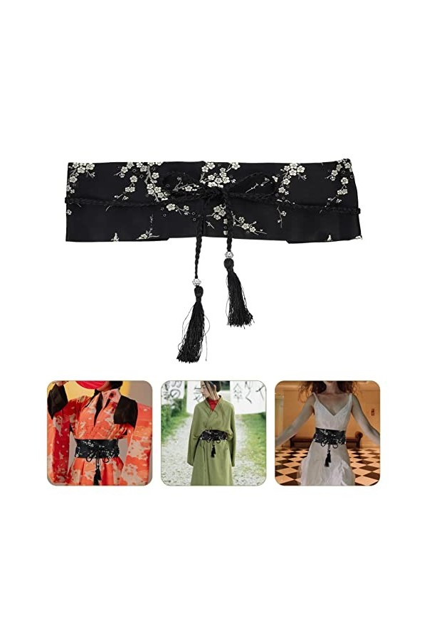 NOLITOY Ceinture De Robe Hanfu Ceinture Brodée Bandes de Taille Brodées Ceinture Large pour Femme Ceinture Hanfu Chinoise Rob