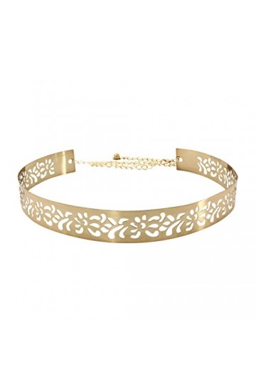 Générique Ceinture réglable élégante à la taille miroir pour femme métal brillant petite ceinture plus color-A3