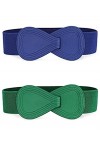 PEJPYMC Ceinture élastique En Similicuir En Forme De 8 Avec Boucle De Verrouillage Pour Dame G,One Size 
