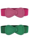 PEJPYMC Ceinture élastique En Similicuir En Forme De 8 Avec Boucle De Verrouillage Pour Dame G,One Size 