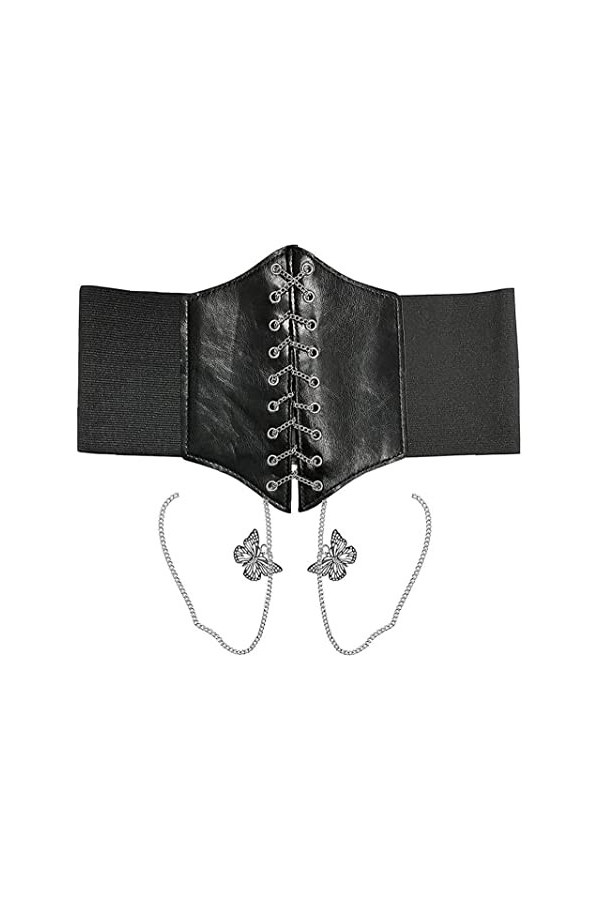 TOSSPER Courroies Élastiques À Corset Lié À Taille De Chaîne Papillon Wide Cinch Ceinture De Ceinture Pour Femmes Filles Cosp