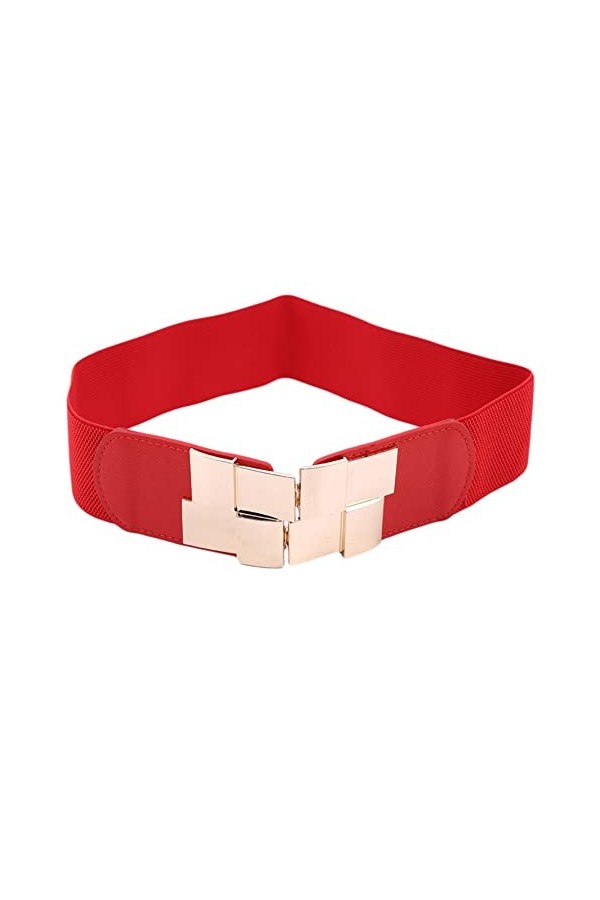 JINLL Femmes Dames Vintage Large Faux Cuir Robe Élastique Extensible Corset Cinch Ceinture, Marron