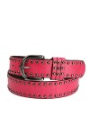 Idopy Ceinture gothique punk en cuir synthétique pour femme, rose rouge, taille unique