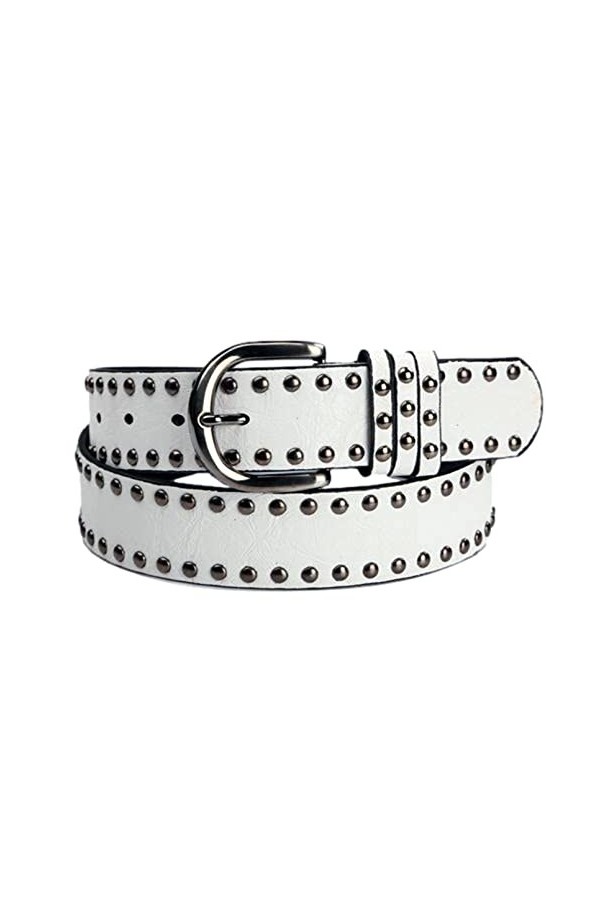 Idopy Ceinture gothique punk en cuir synthétique pour femme, rose rouge, taille unique