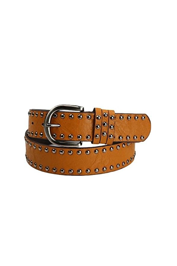 Idopy Ceinture gothique punk en cuir synthétique pour femme, rose rouge, taille unique