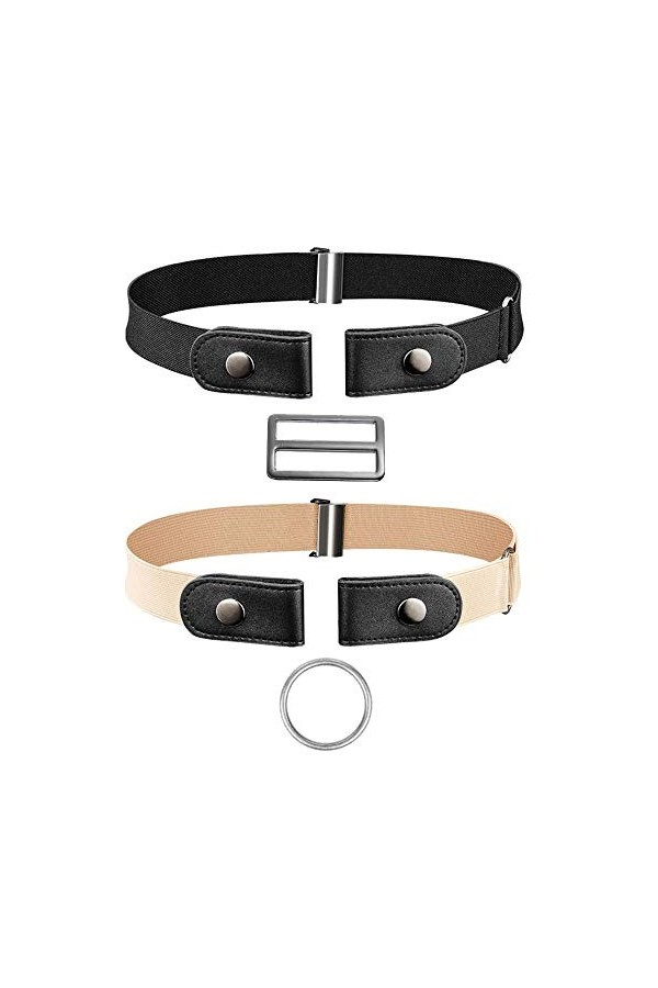 MUMUGO Une Paire Ceinture élastique sans boucle pour pantalons en jean, Robes, Ceinture sans boucle à la taille pour les ho